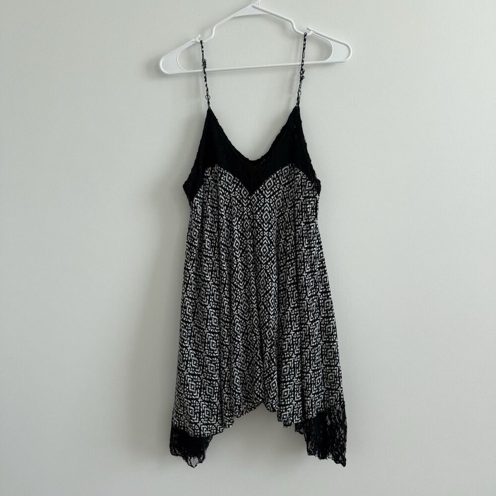 Wet Seal Asymmetrical Swing Dress Lace Detail Black Summer Whimsigoth Sz Small